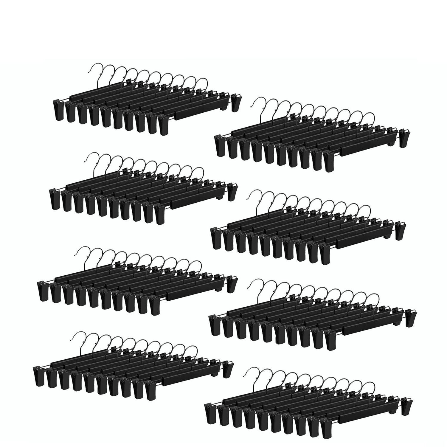 20/40/60/80PCS Skirt Hangers with Clips Metal Pants Hangers For Clothes Trouser