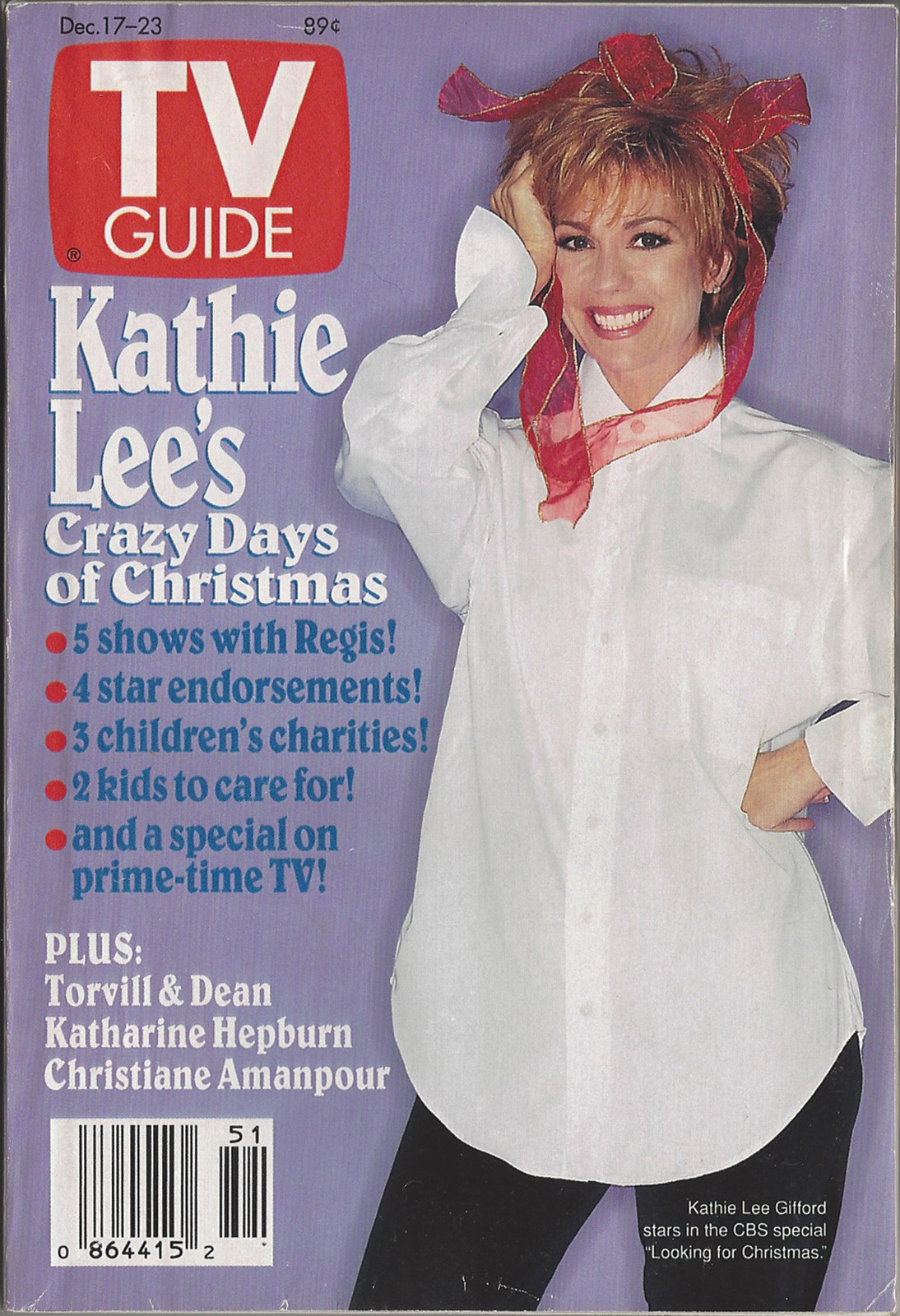 1994 TV GUIDE Kathie Lee's Crazy Days of Christmas Dec.17-23 NO LABEL