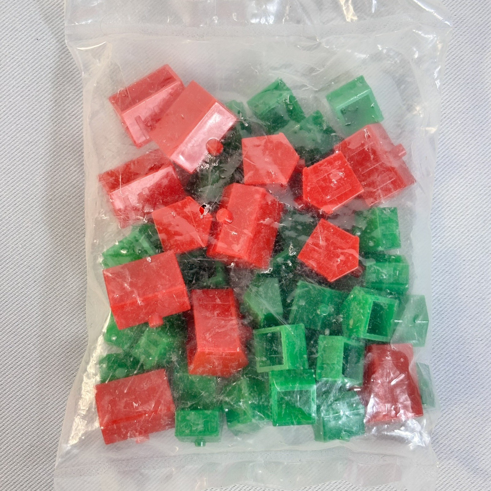 Monopoly Replacement Plastic Red Hotels Green Houses NEW SEALED