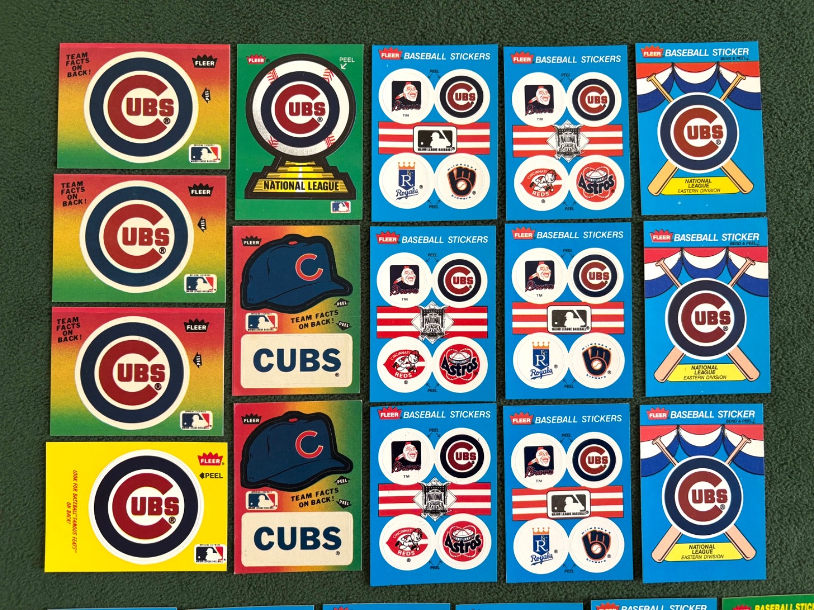 22 Vintage Chicago Cubs Fleer Baseball Logo Stickers 80's