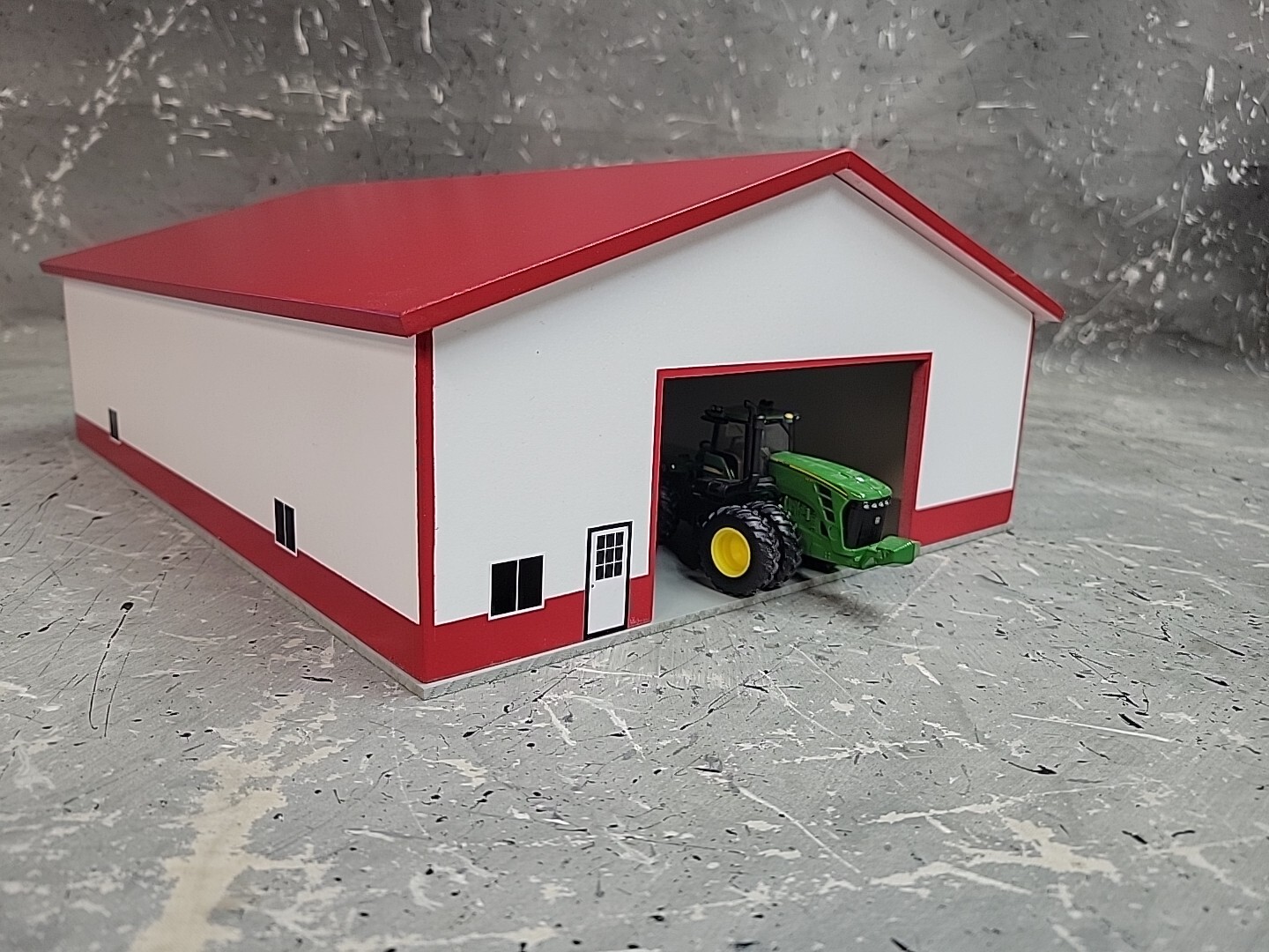 1/64 Custom scratch built 60x80 building Red & White With Floor