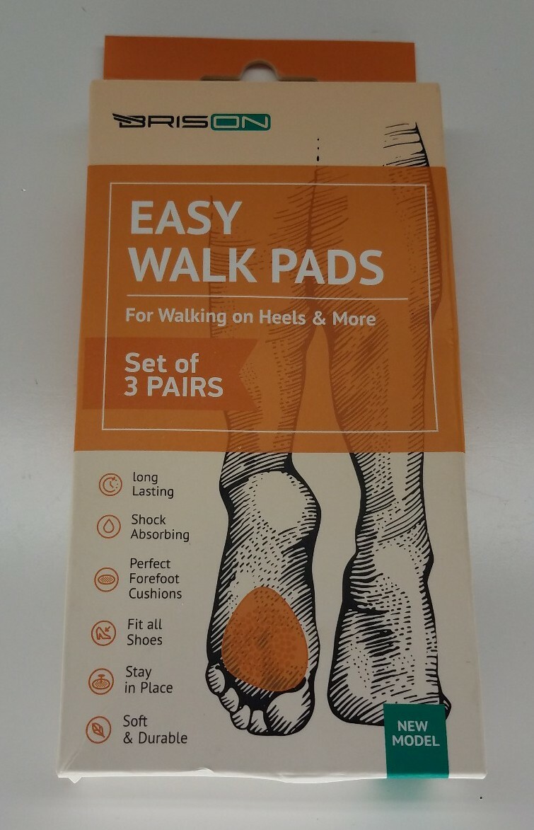 Brison Easy Walk Pads Set Of 3 Pairs Ball of Foot Cushions Gel Metatarsal Soft