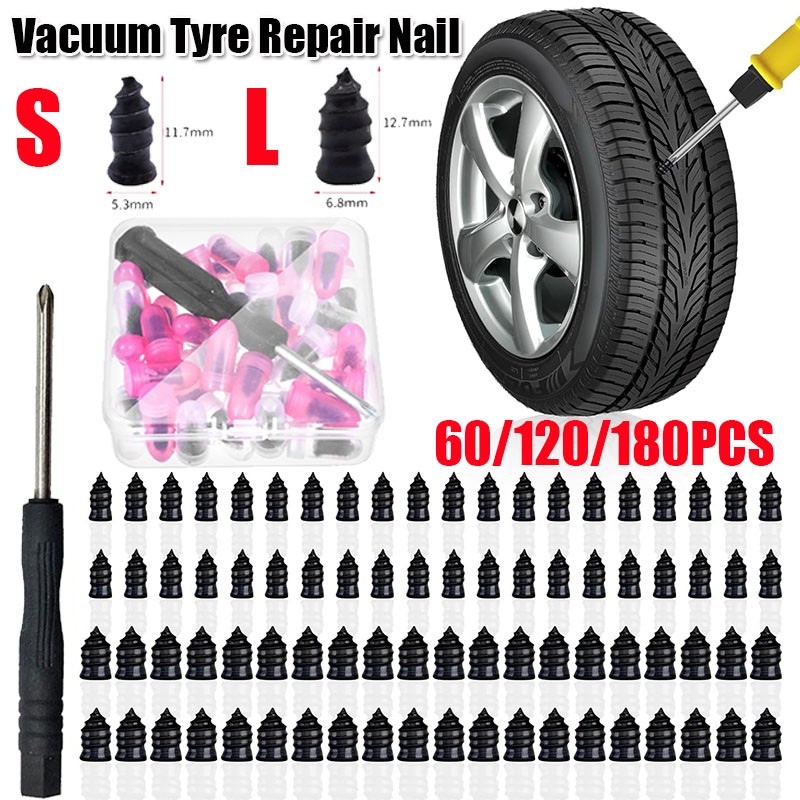 180X Tire Vacuum Repair Screw Rubber Nail Plug Car Tyre Puncture Repair Kit US