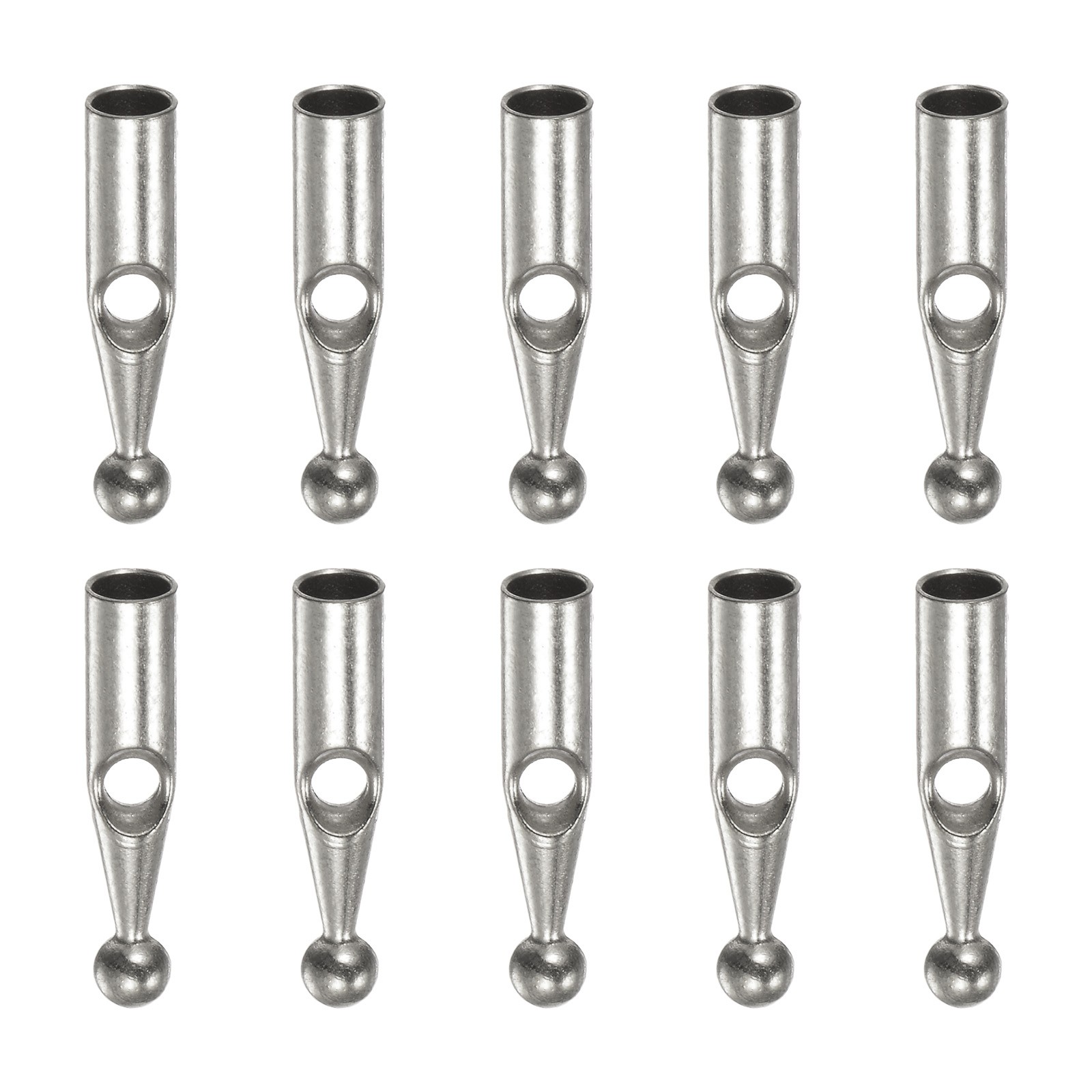 10pcs Umbrella Tail Beads Metal 3mm Dia for Straight Umbrella Cover Silver Tone