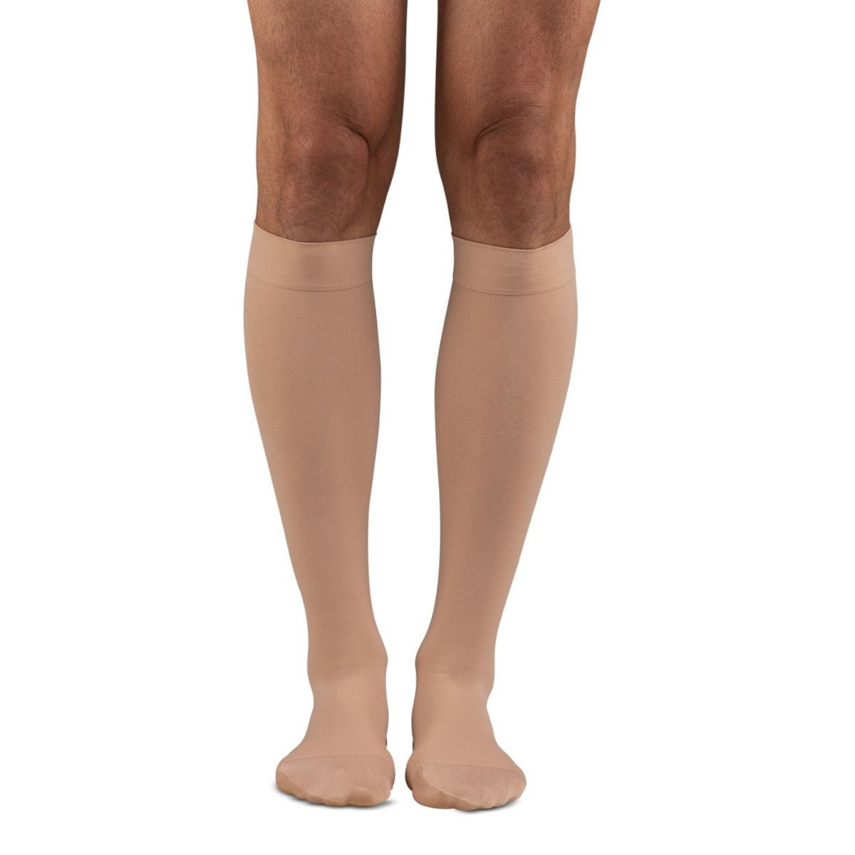 Dr. Comfort Microfiber Opaque +Plus Below Knee Highs, 30-40mmHg (Size: M) Beige