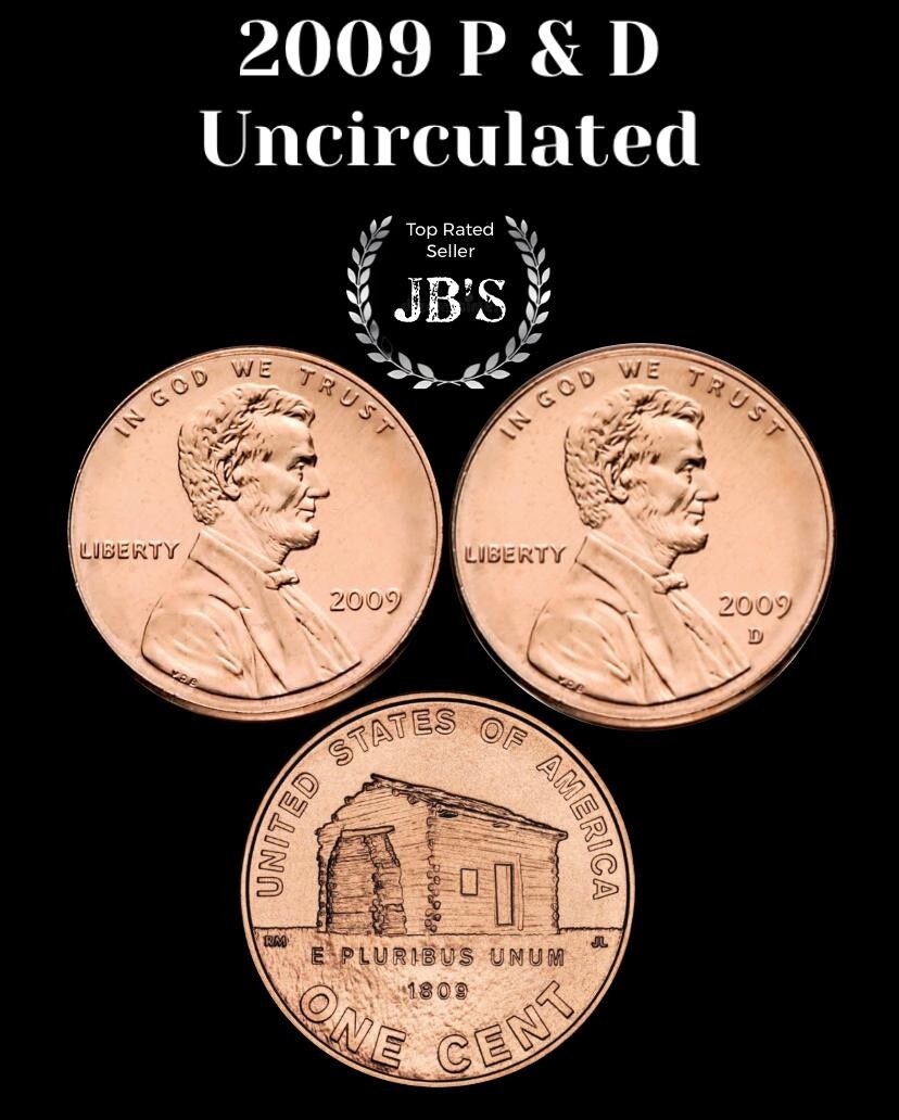2009-P&D Lincoln Early Childhood Cabin (2) Penny Set BRILLIANT UNCIRCULATED (BU)