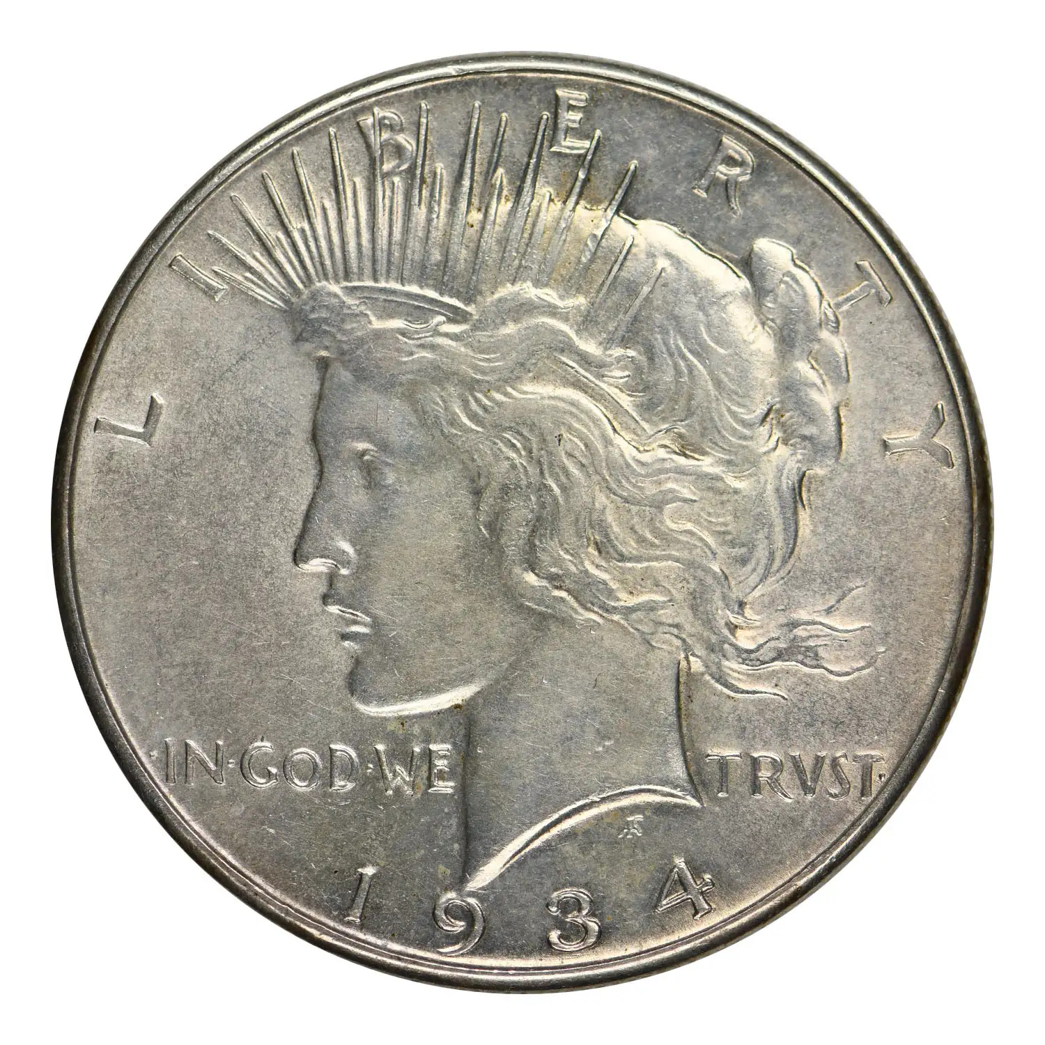1934 Peace Dollar About Uncirculated Condition