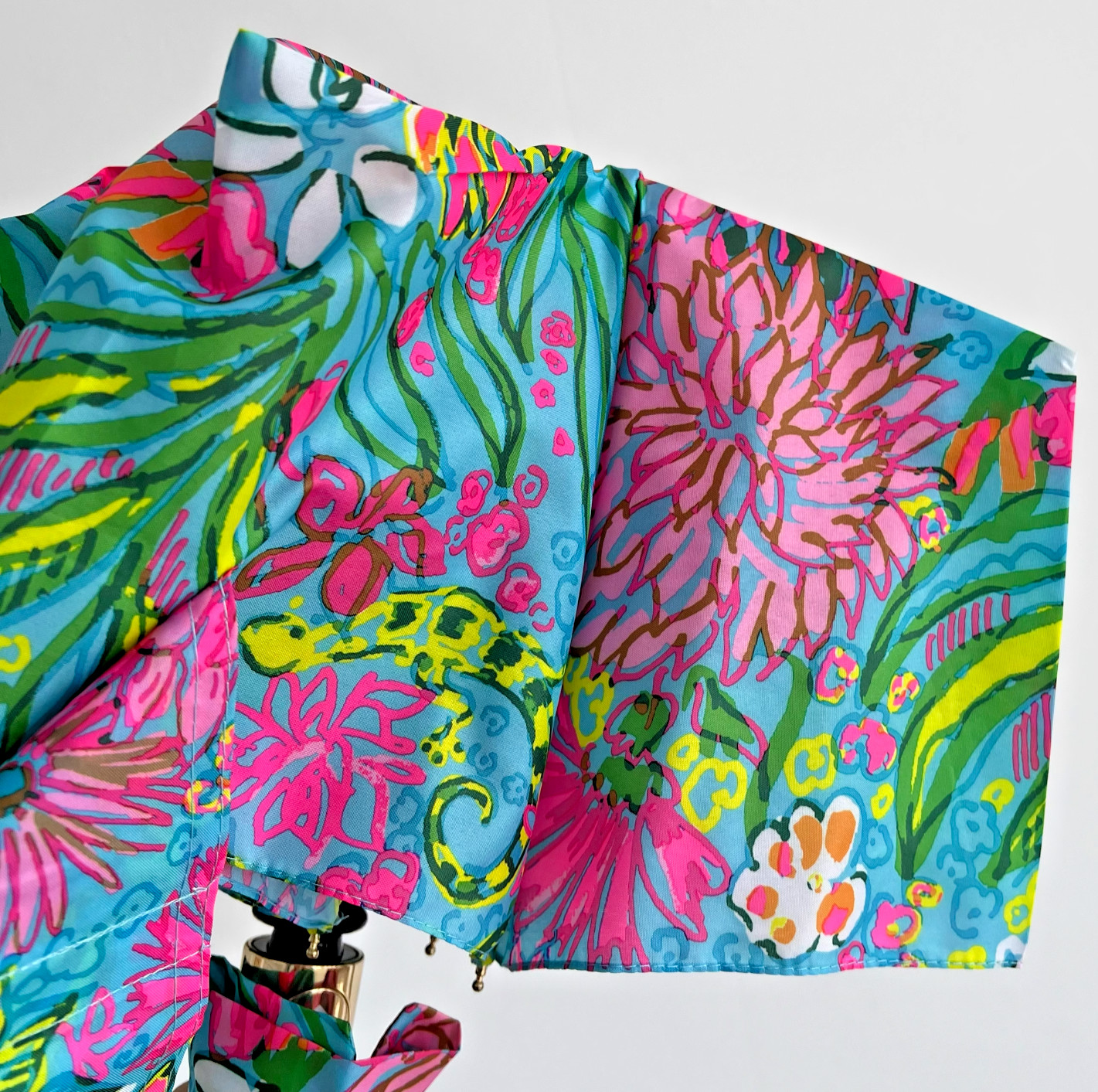 💗☔ NWT Lilly Pulitzer Folding Travel Umbrella Automatic Open & Storage Sleeve