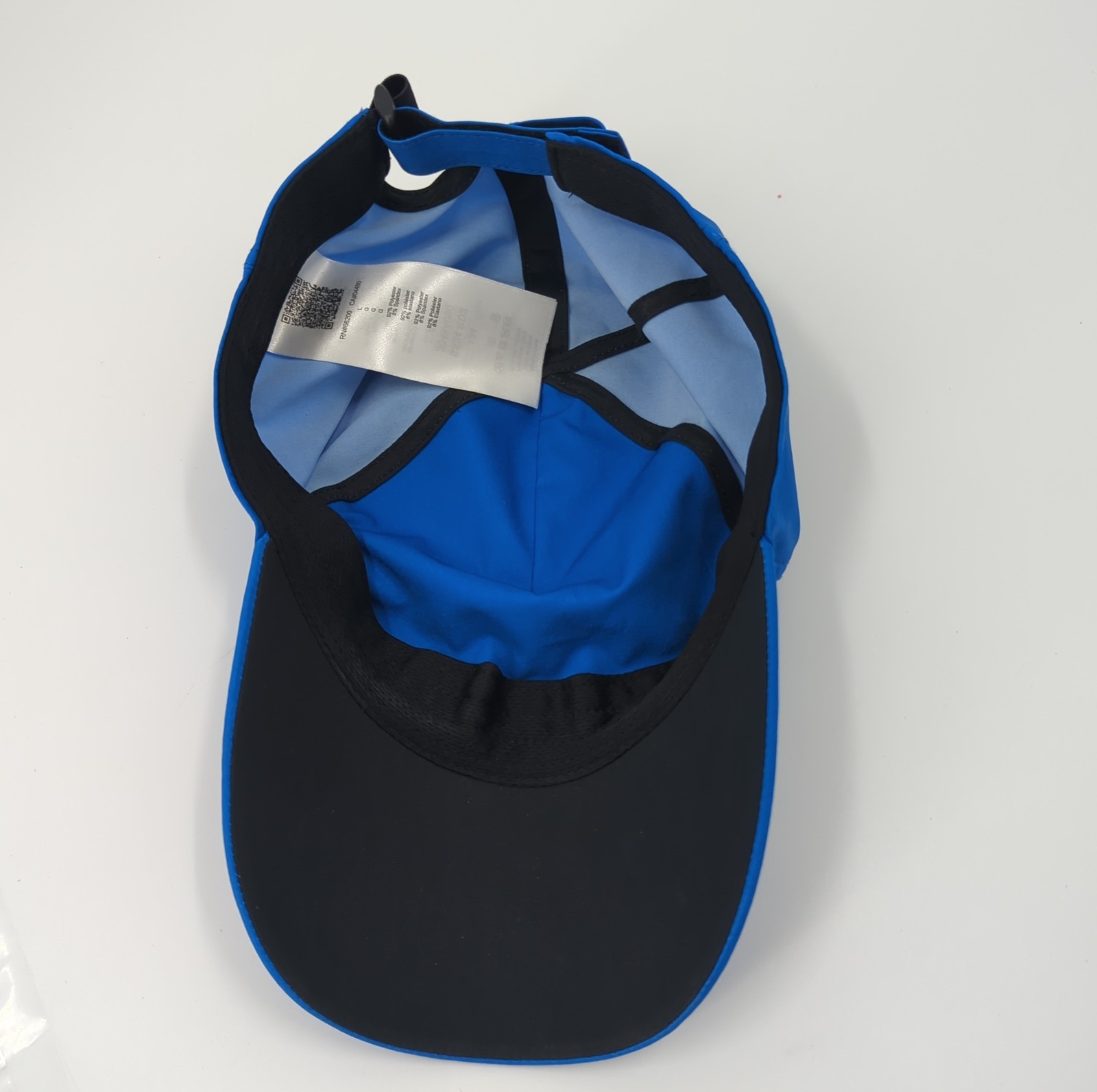 Asics Running Cycling Strap Back Lightweight Blue Hat Cap Small Logo Sz Large