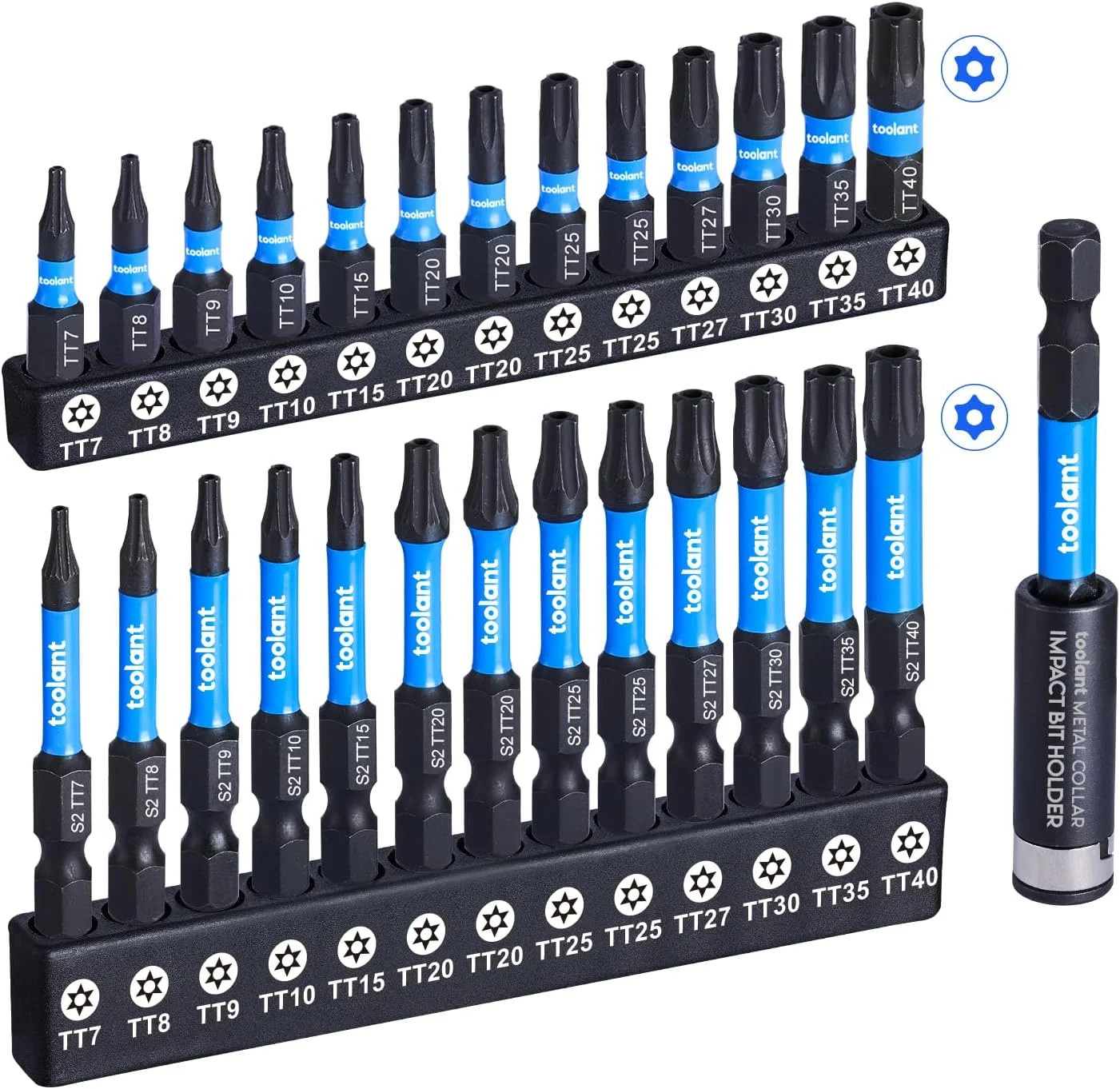 Impact Torx Bit Set 27pcs (TT7-TT40), S2 Steel Security Torx Bit Set, Tamper Pro