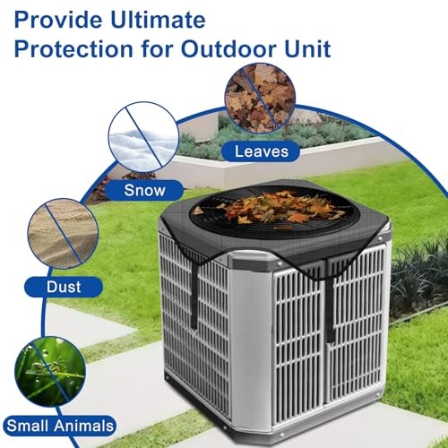 32" x 32" Black Polyester Mesh Outdoor Central AC Unit Cover