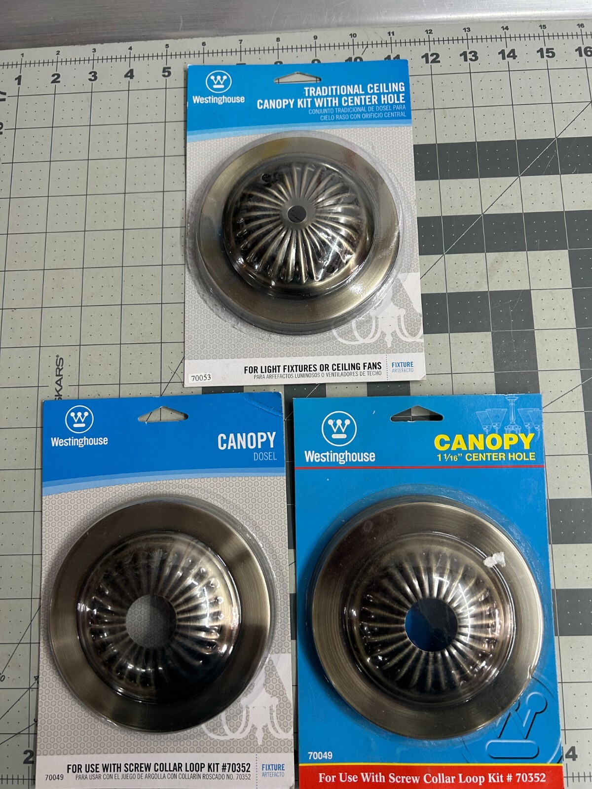 3-pack lot Westinghouse Canopy 1 1/16" Center Hole Light Cover Kit 70049 Bronze