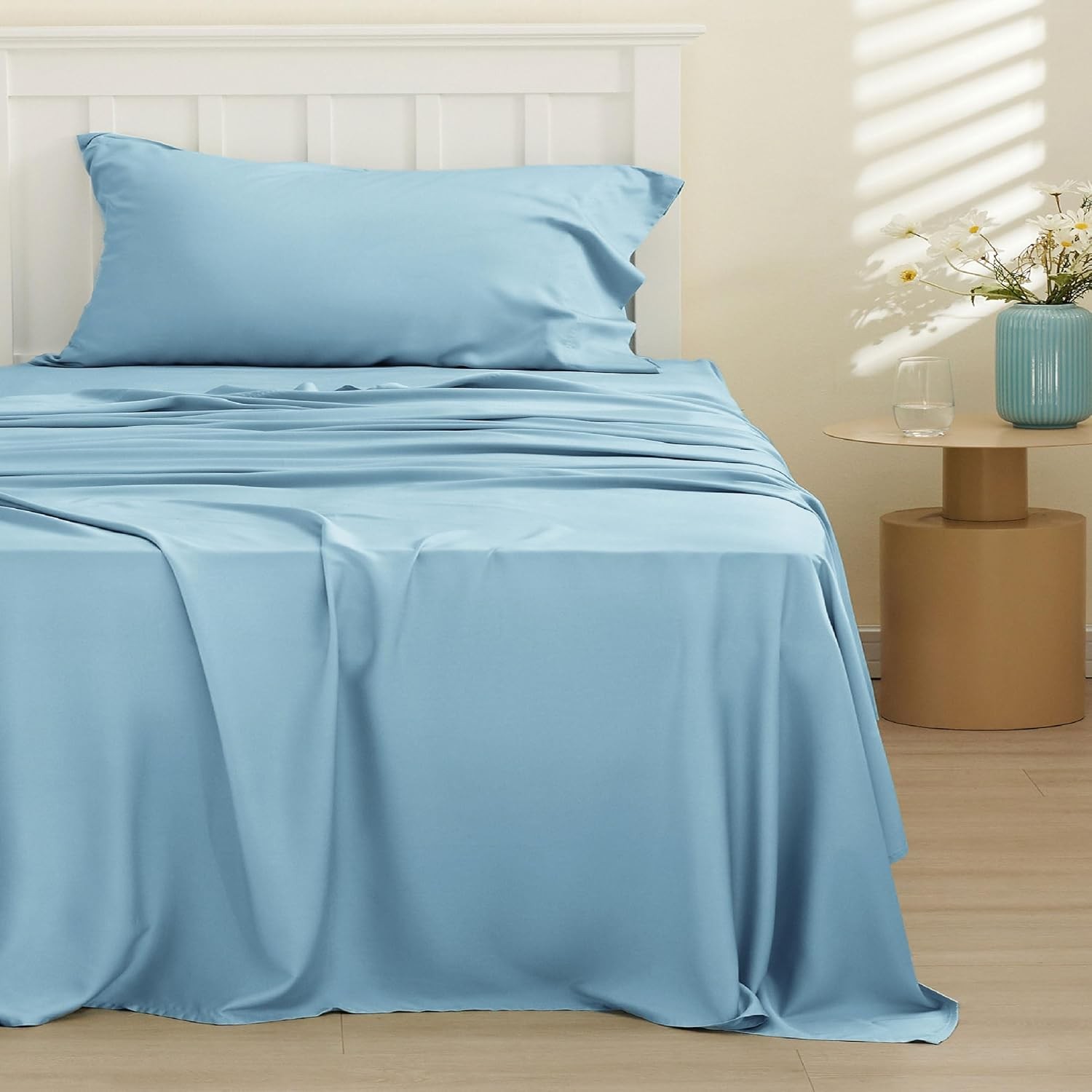 Cooling Sheets Twin XL,Rayon Derived from Bamboo,Breathable&Soft Sheet Sets