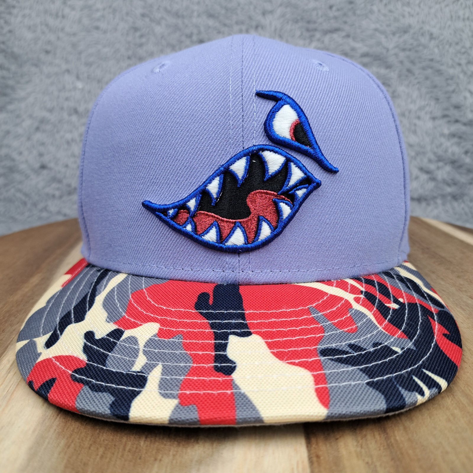 Inland Empire 66ers Hat Cap Fitted 7 1/2 Purple Camo Brim MiLB Baseball Mens