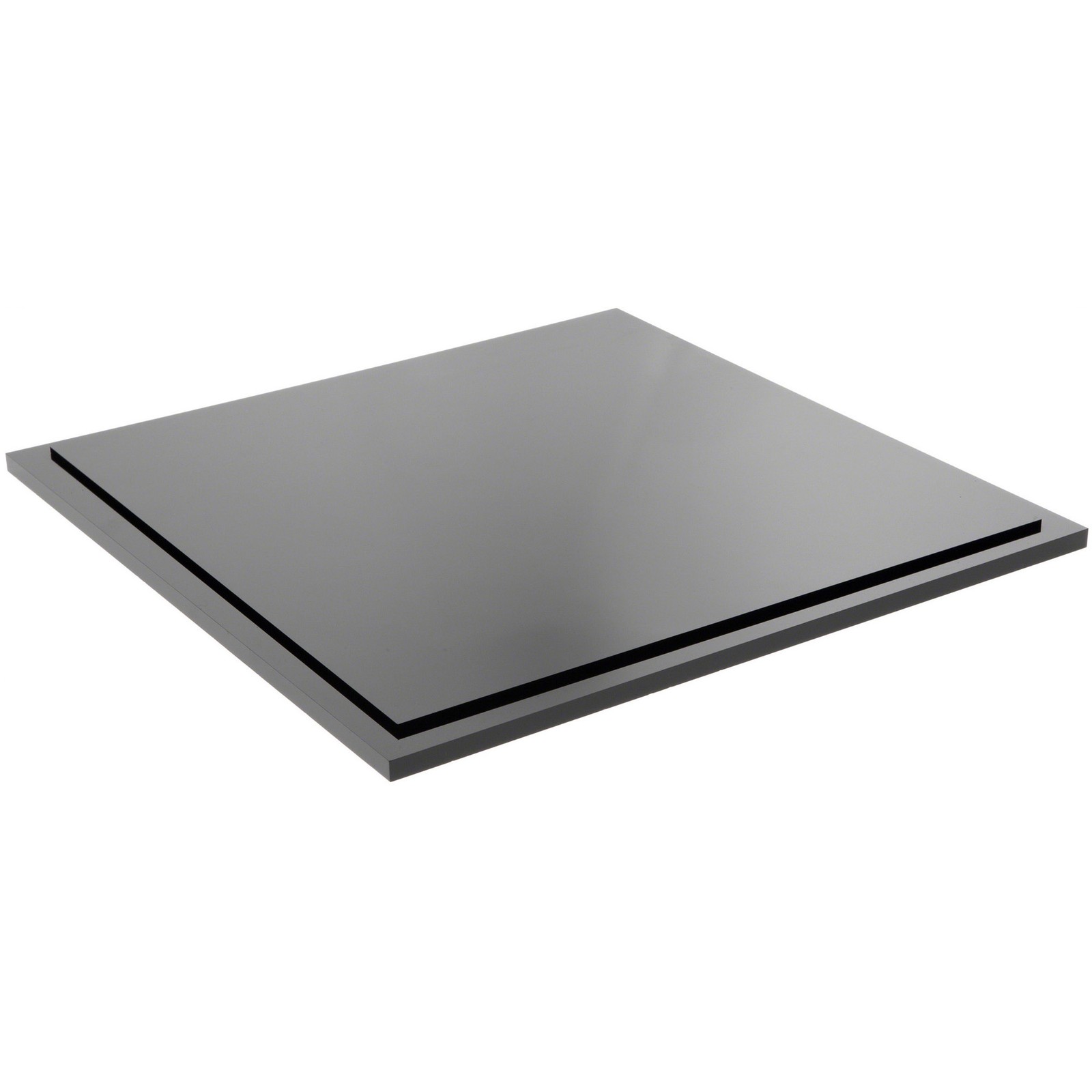 Plymor Black Acrylic Square Display Base, 12.625" W x 12.625" D x 0.4375" H