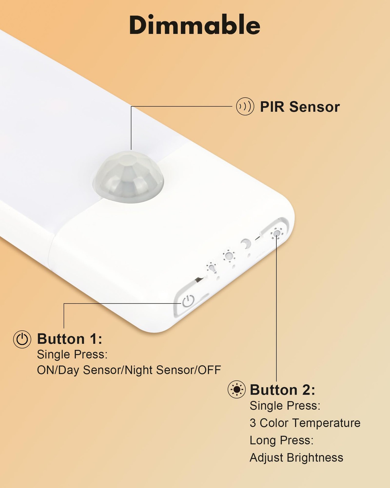 6 Pack Rechargeable Motion Sensor Under Cabinet Lights