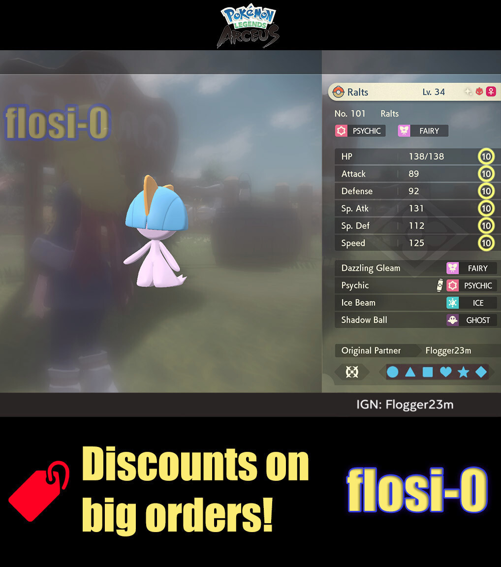 6IV Shiny Alpha Ralts Max Effort Level Pokemon Legends Arceus