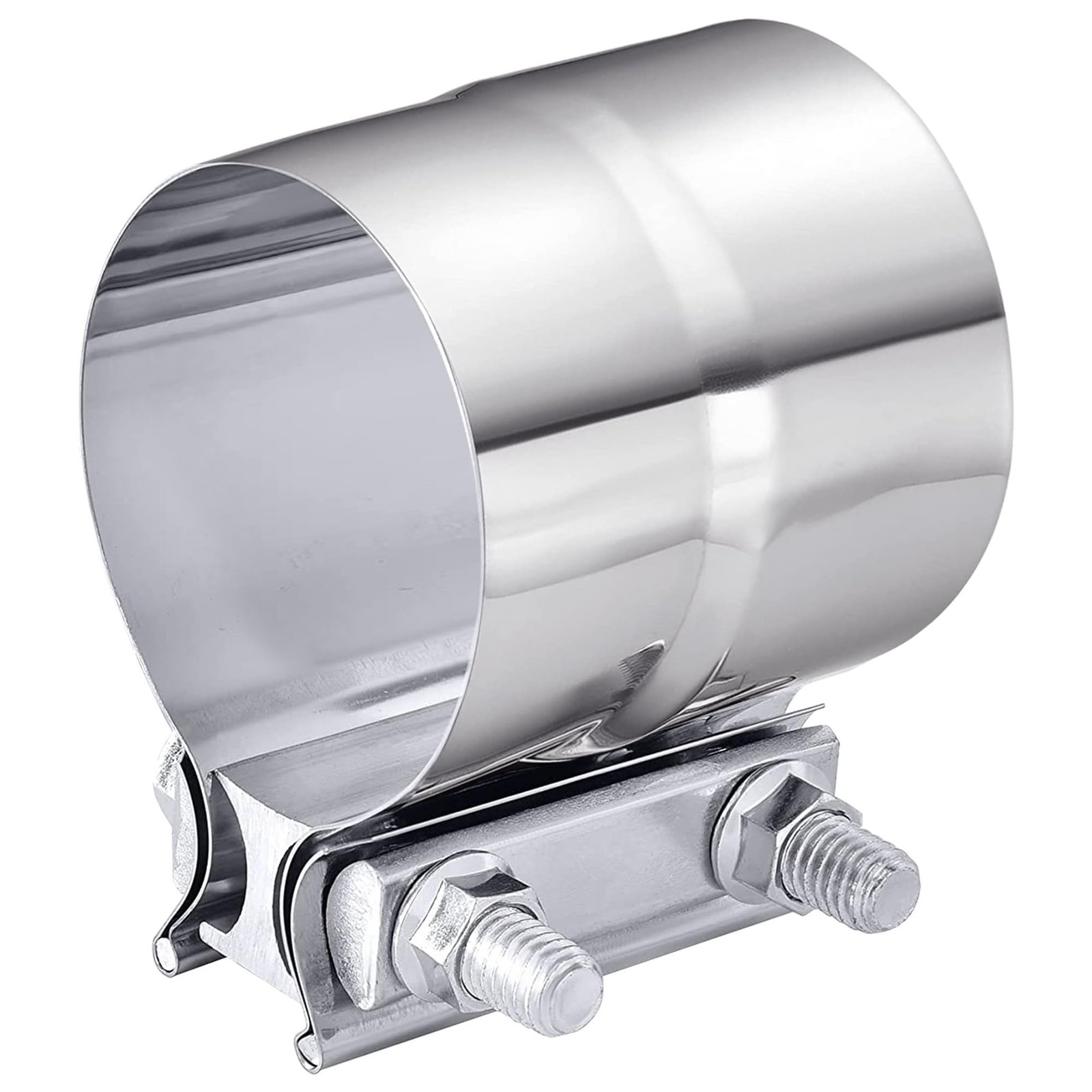 4-5" Stainless Steel Exhaust Clamp - Lap Joint Coupler Sleeve Band for Exhaus...