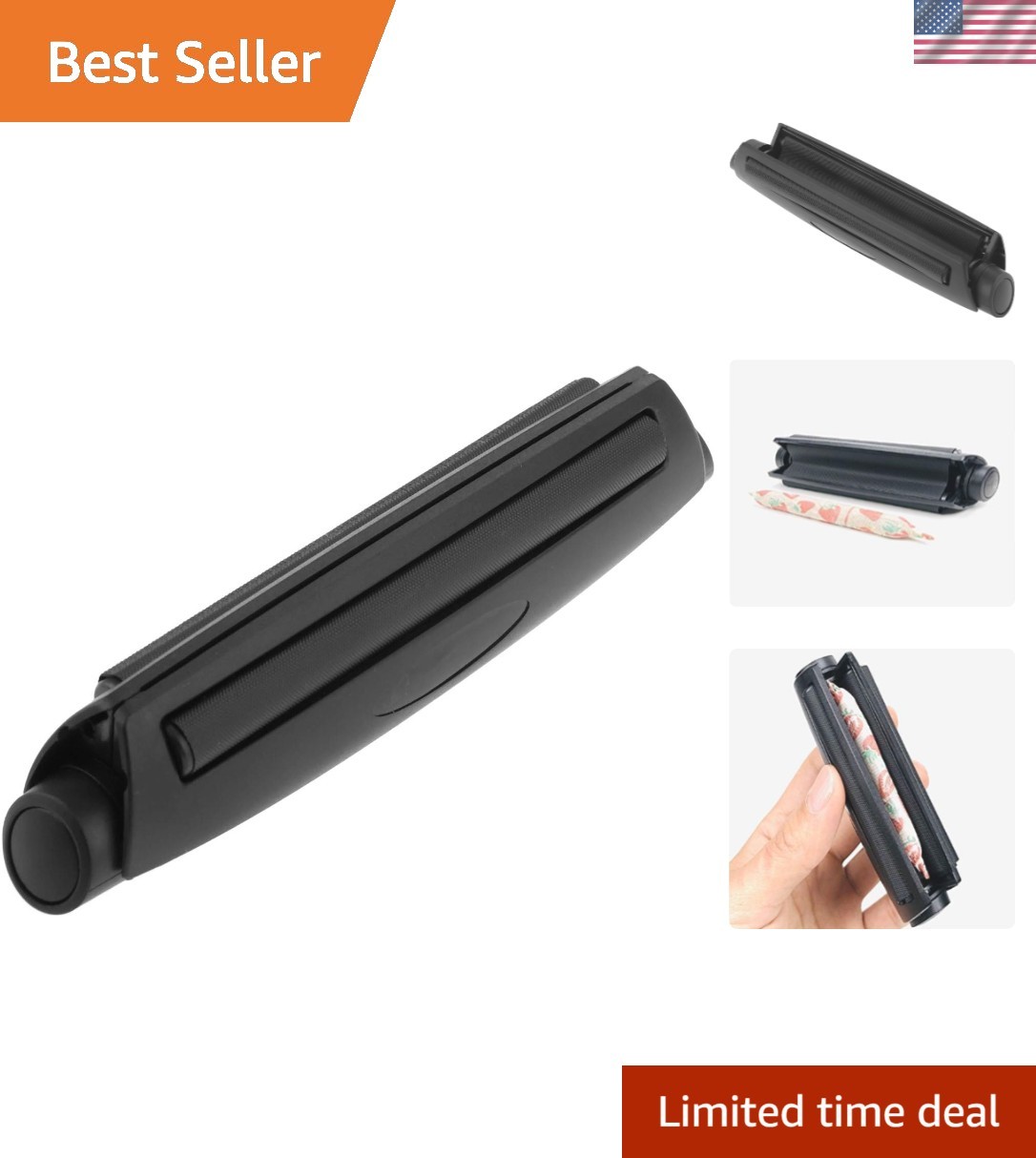 Black Manual Tobacco Injector Machine for 110mm Papers - Lightweight & Efficient