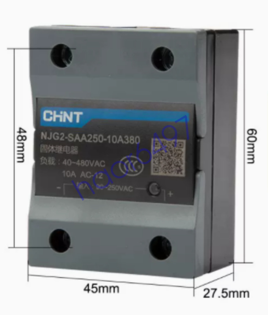 1PC New Chint NJG2-SAA250-10A380  AA10A 380V Solid State Relay Brand