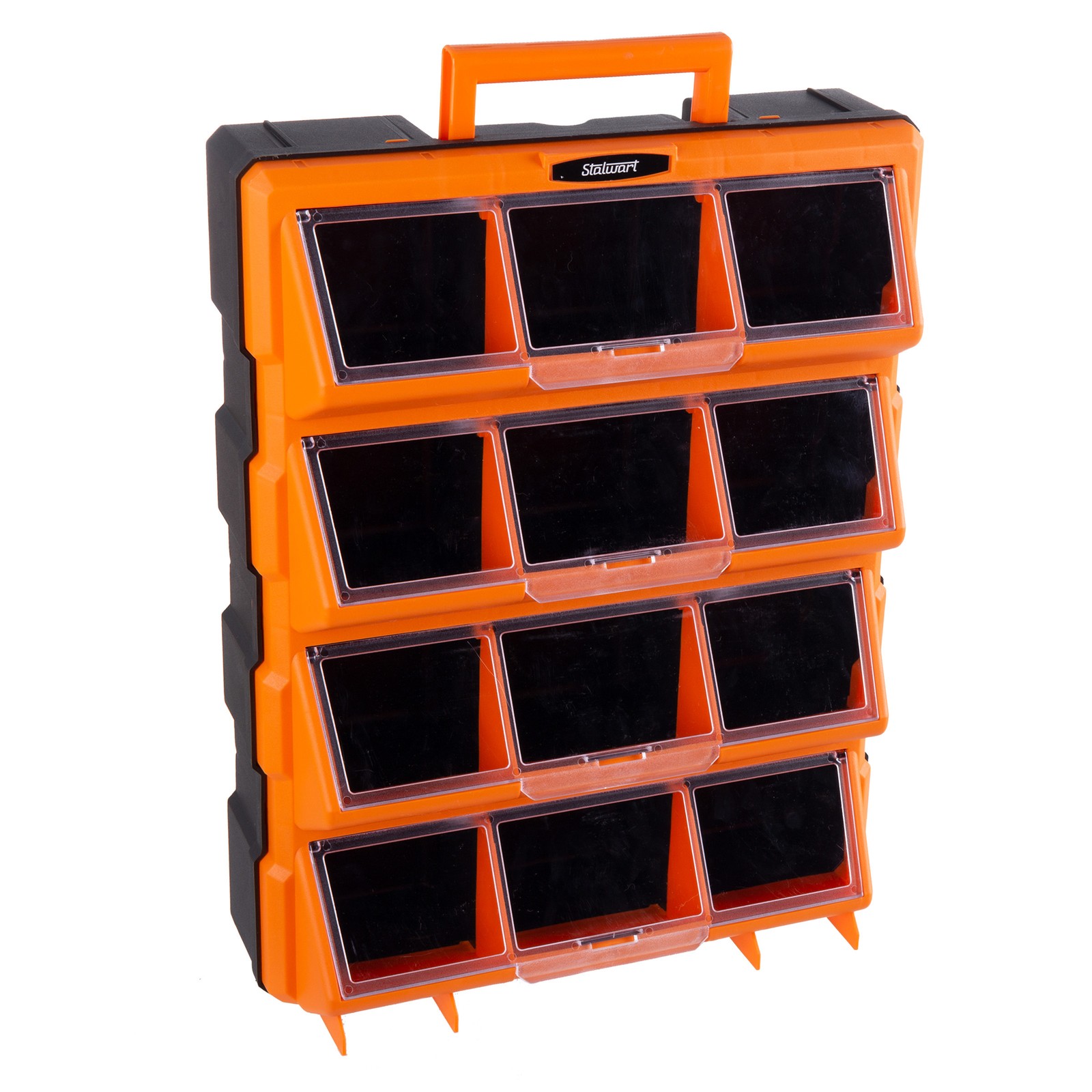 12-Bin Plastic Storage Drawer Organizer for Crafts, Hardware, or Small Parts