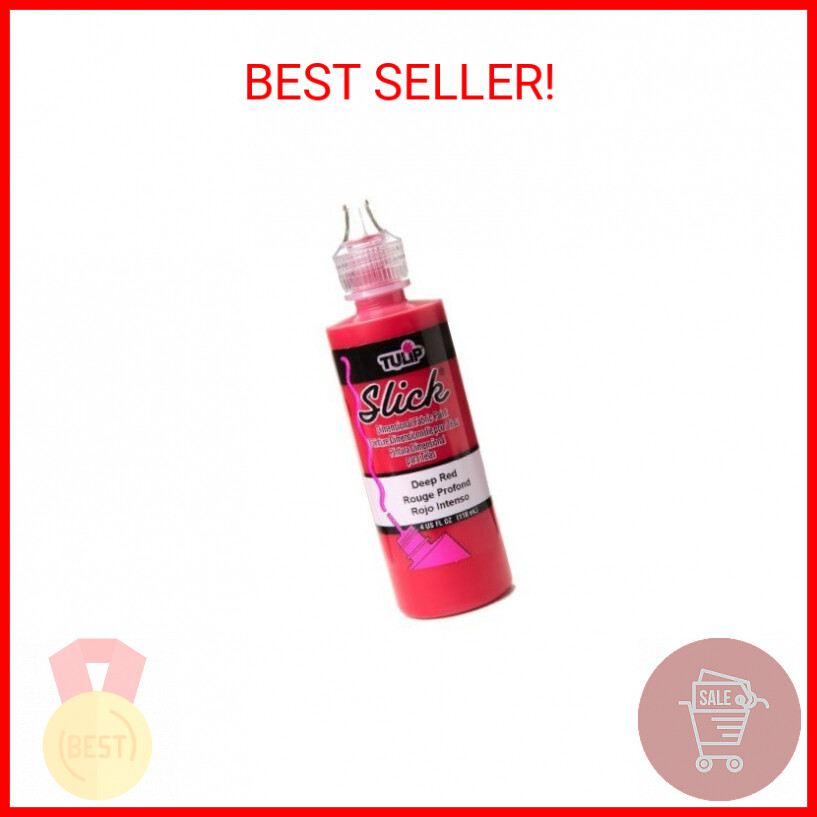 Tulip 41402 Dimensional Fabric Paint, 4 Fl Oz (Pack of 1), Slick Deep Red