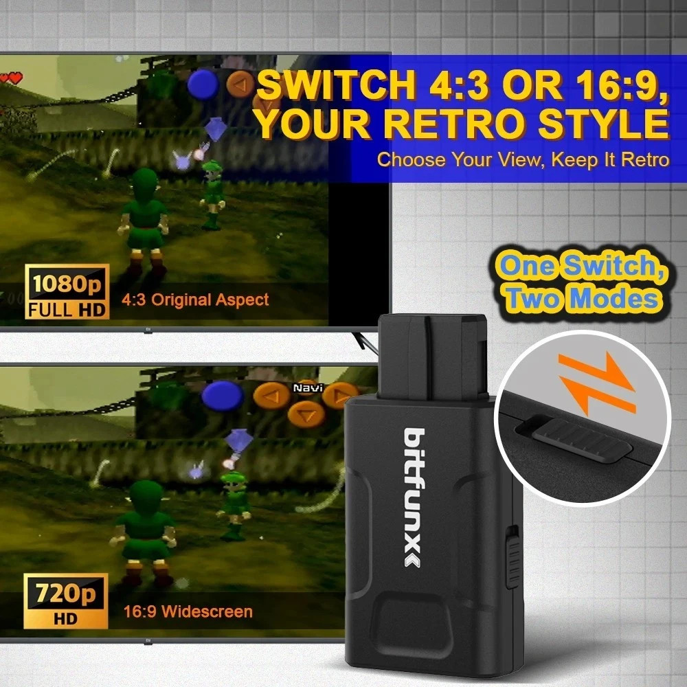 Bitfunx Nintendo N64 GameCube SNES HDMI Converter Image Video Mini Adapter