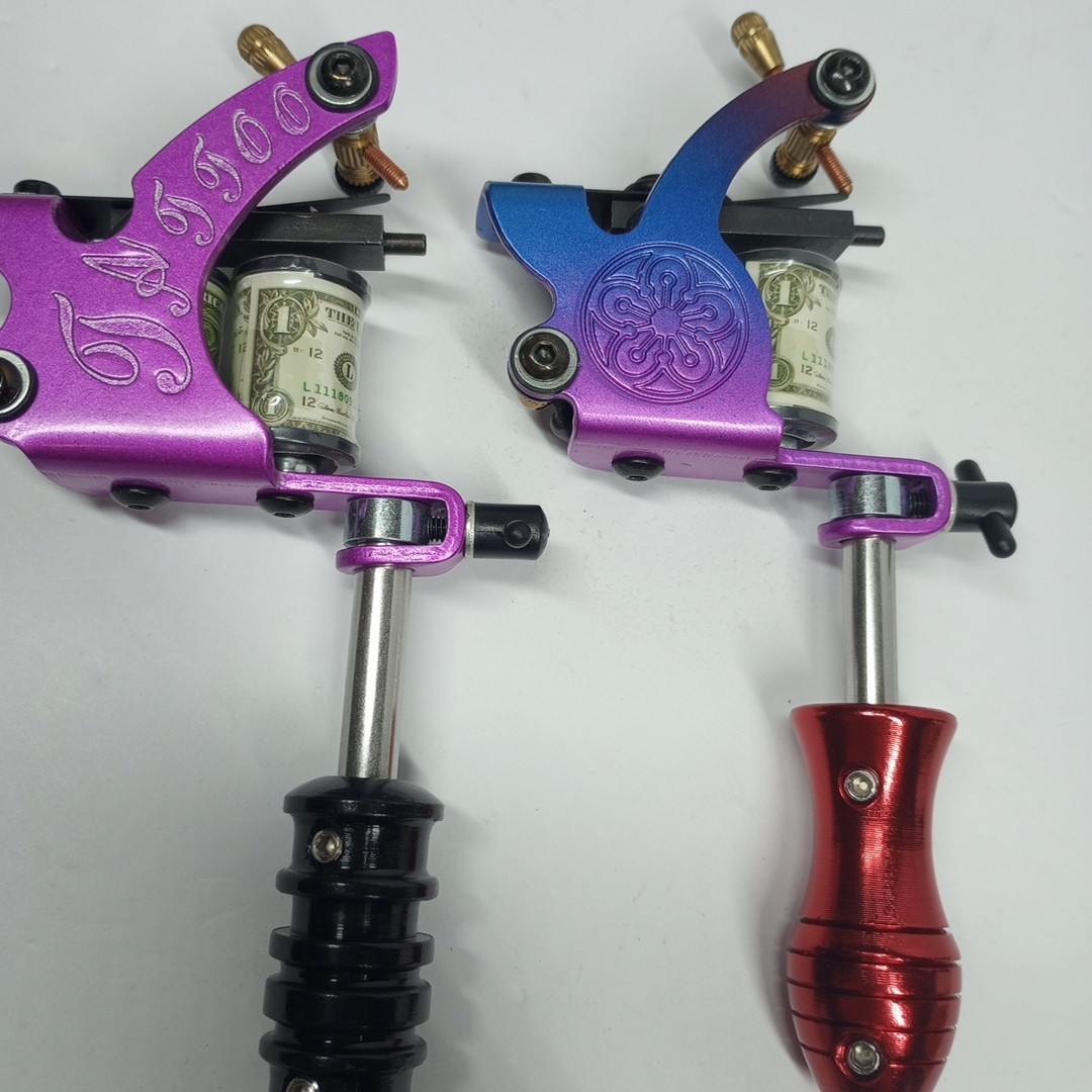 Lot of 2 Retro Designs Tattoo Machines w/Tubes & Grips Guns NIB Awesome Vintage