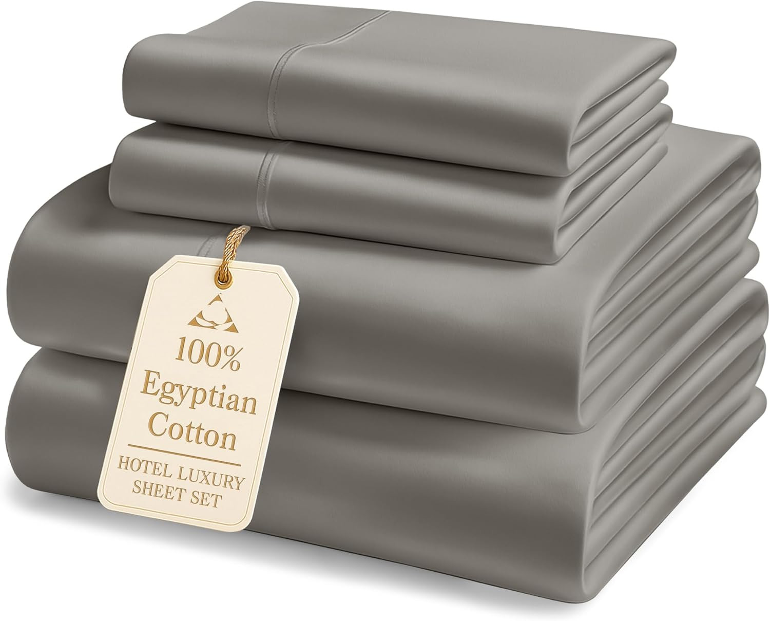 Queen Size 1000 Thread Count Egyptian Cotton Sheets Set - Charcoal, 15" Deep Poc