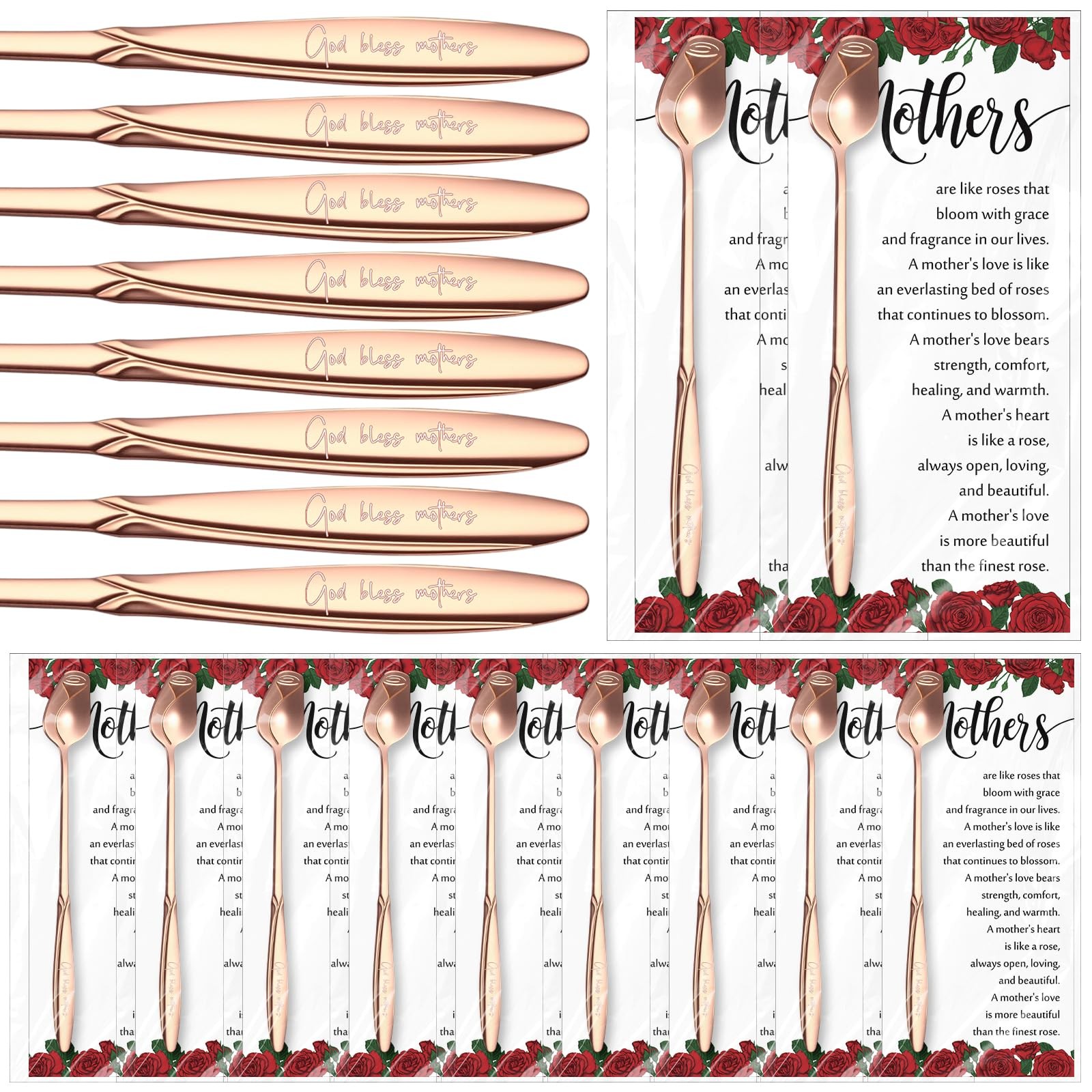 20 Sets Mothers Day Gifts for Church God Bless Mothers Teaspoons Bible Verse ...