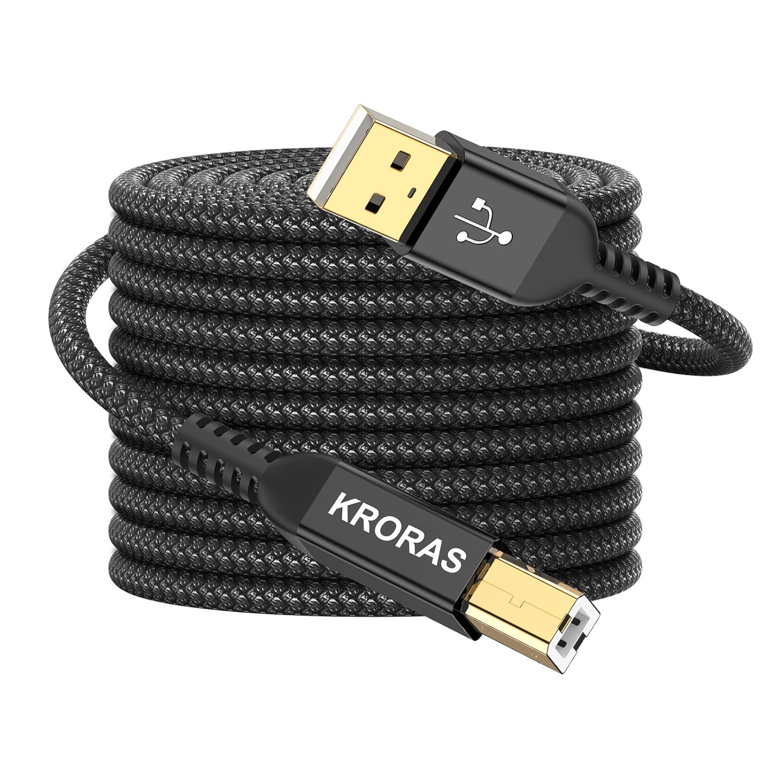 USB 2.0 Printer Cable 25 Feet, USB Type a Male to B Male Scanner Cord High Speed