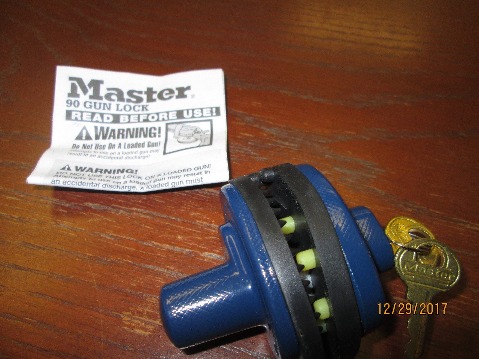 Master 90 Gun Lock New in Bag with Two Keys