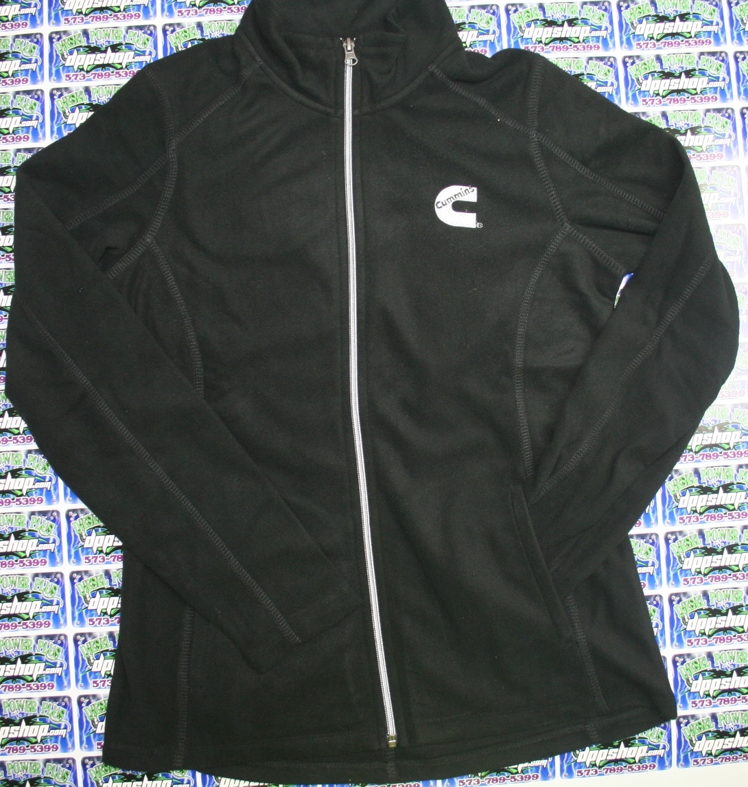 Cummins sweatshirt black long sleeve sweater ladies ZIP fleece LARGE