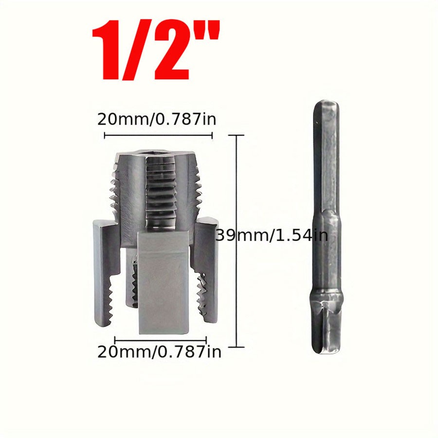 1-2Pcs 1/2'' 3/4'' Water Pipe Threading Tool Integrated Internal & External Pipe
