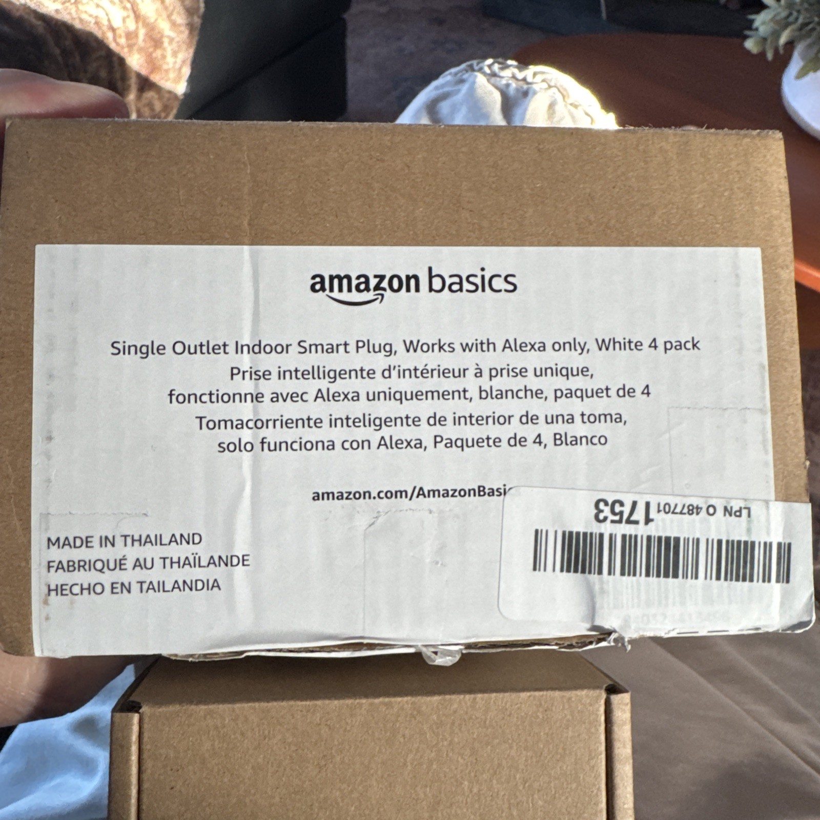 Amazon Basics Single Outlet Indoor Smart Plug Works with Alexa White 4 Pack