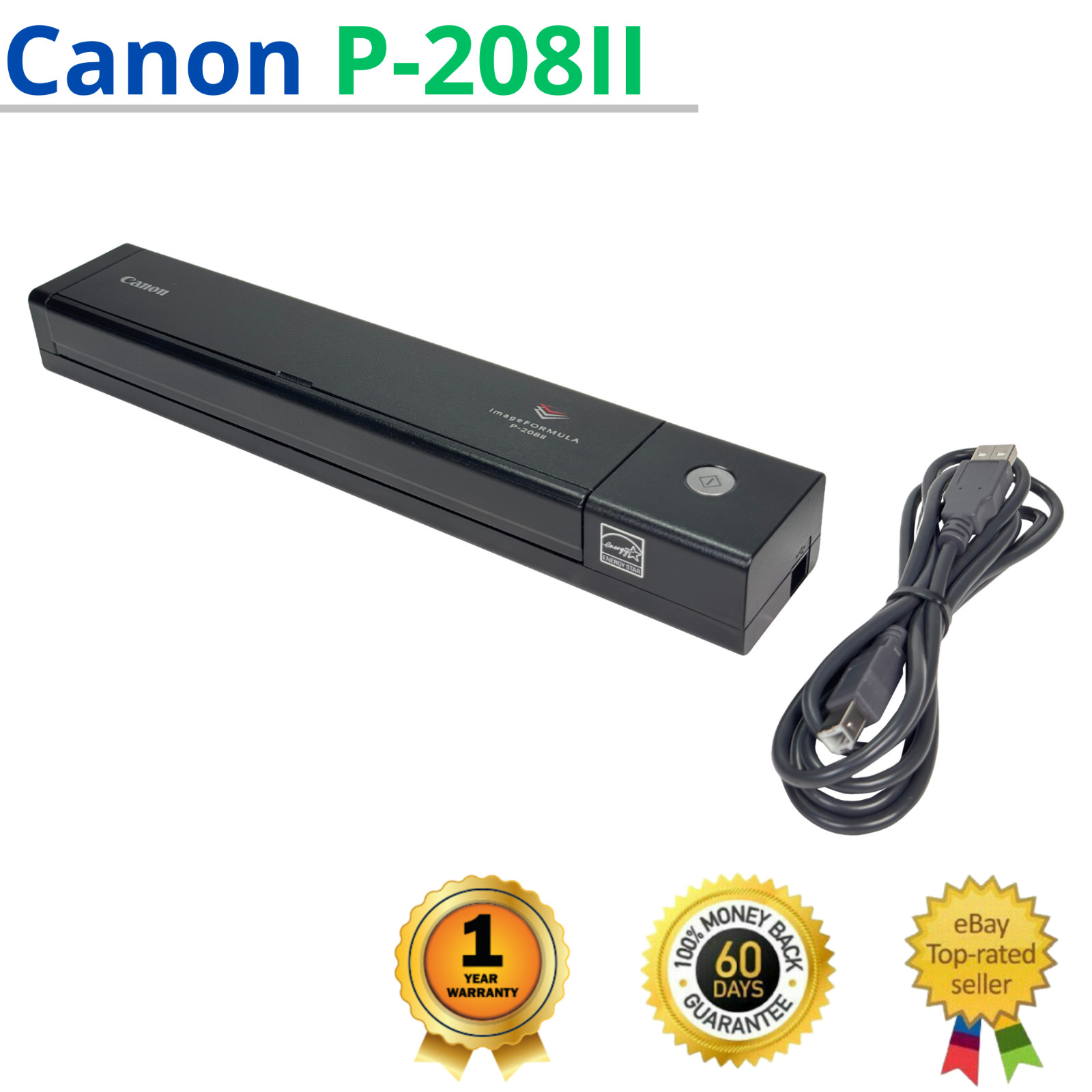 ✅Canon imageFORMULA P-208II Color Document Scanner w/USB Cord 6-Month WARRANTY🔥