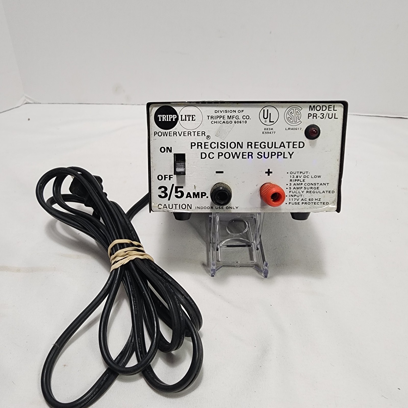 TRIPP-LITE PR3/UL DC Power Supply Precision Regulated 13.8V 3/5 Amp - TESTED