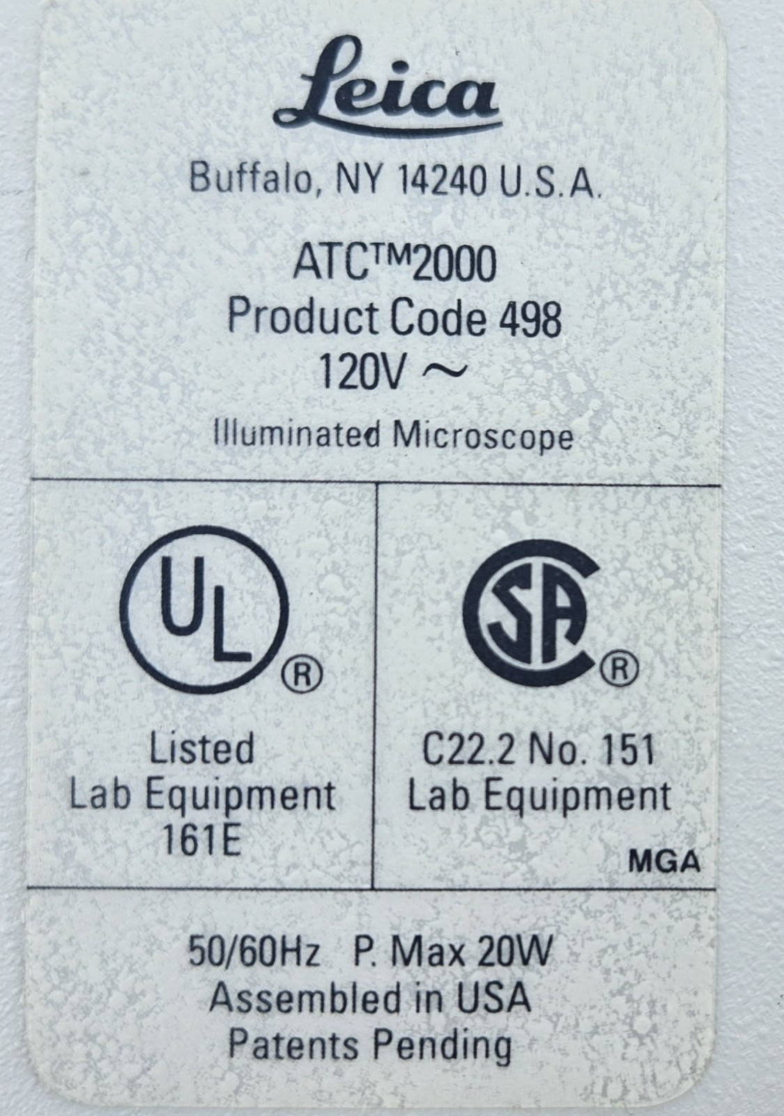 LEICA ATC 2000 MISCROSCOPE OBJECTIVES 4 X/ 10X/ 40X/100X/ (INV01 BINX001C)