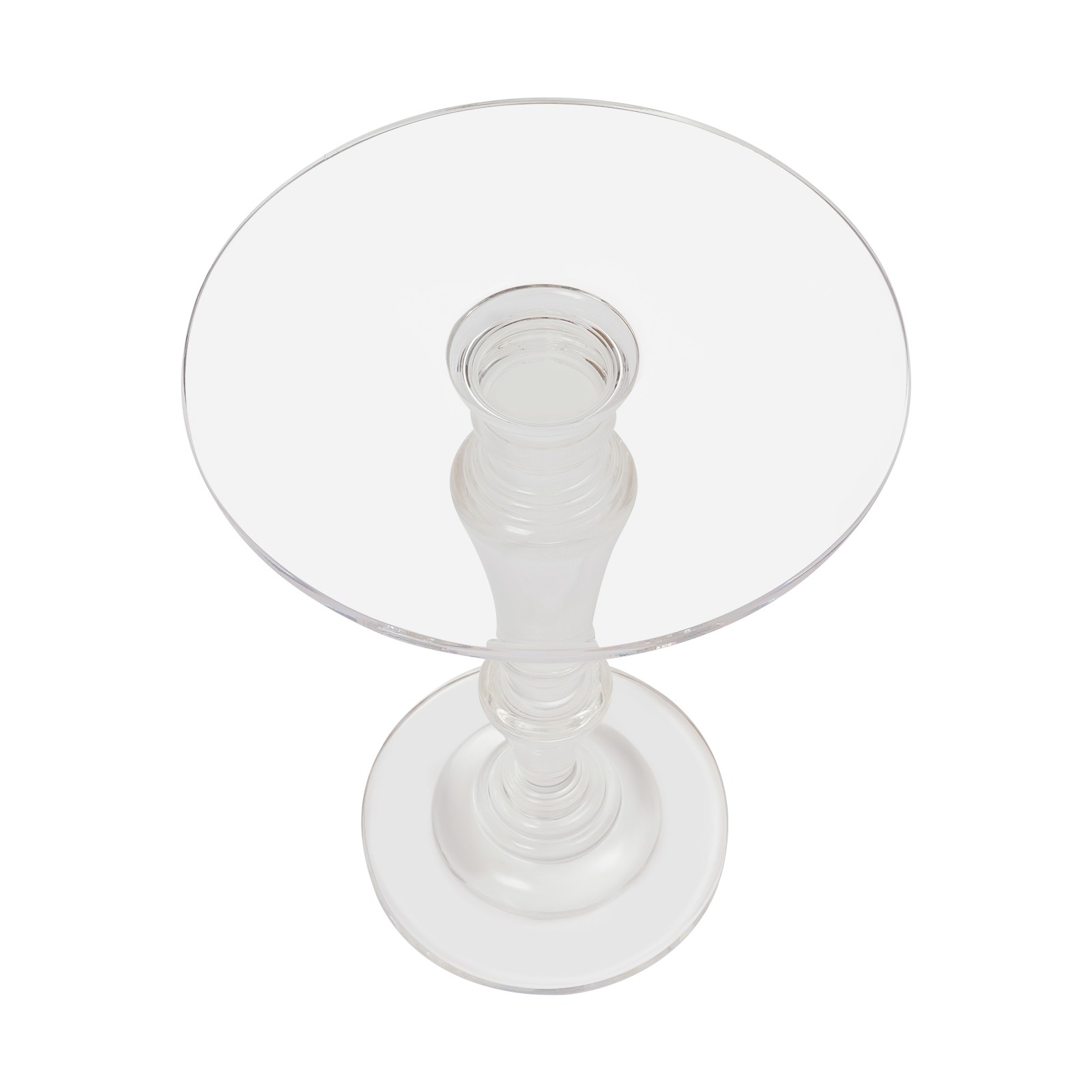 Acrylic End Table, Clear Side Table, Modern Coffee Table With Round Tabletop