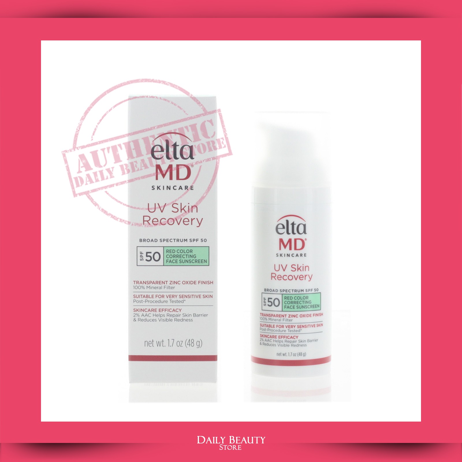 Elta MD UV Skin Recovery Red Color Correcting SPF50 48g 1.7oz TINTED EXP 8/2027