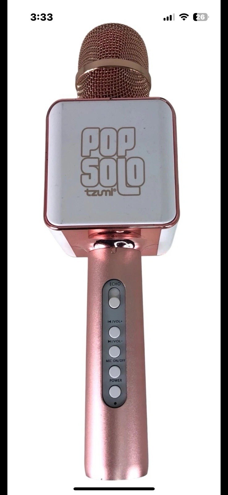 Pop solo Glow Bluetooth LED Rose Gold Karaoke Microphone & Speaker