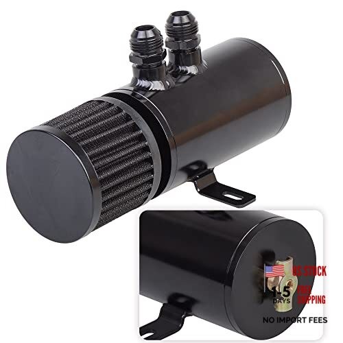 10AN Baffled,Oil Breather Tank with Breather Filter 2 Ports 750ml Oil Catch Can
