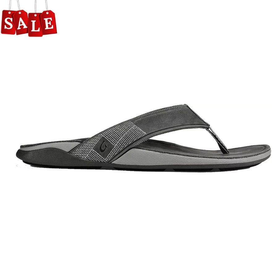 New- OluKai Tauhine Men's Beach Sandals - Color: Stone, size 7-14, Free ship