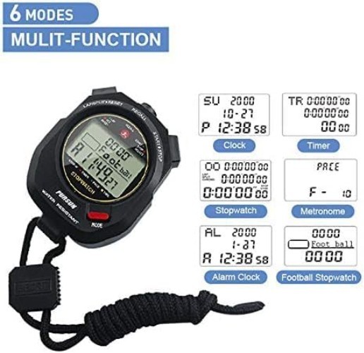 Compact Digital Timer Stopwatch: 0.001 Sec Accuracy & Metronome for Training