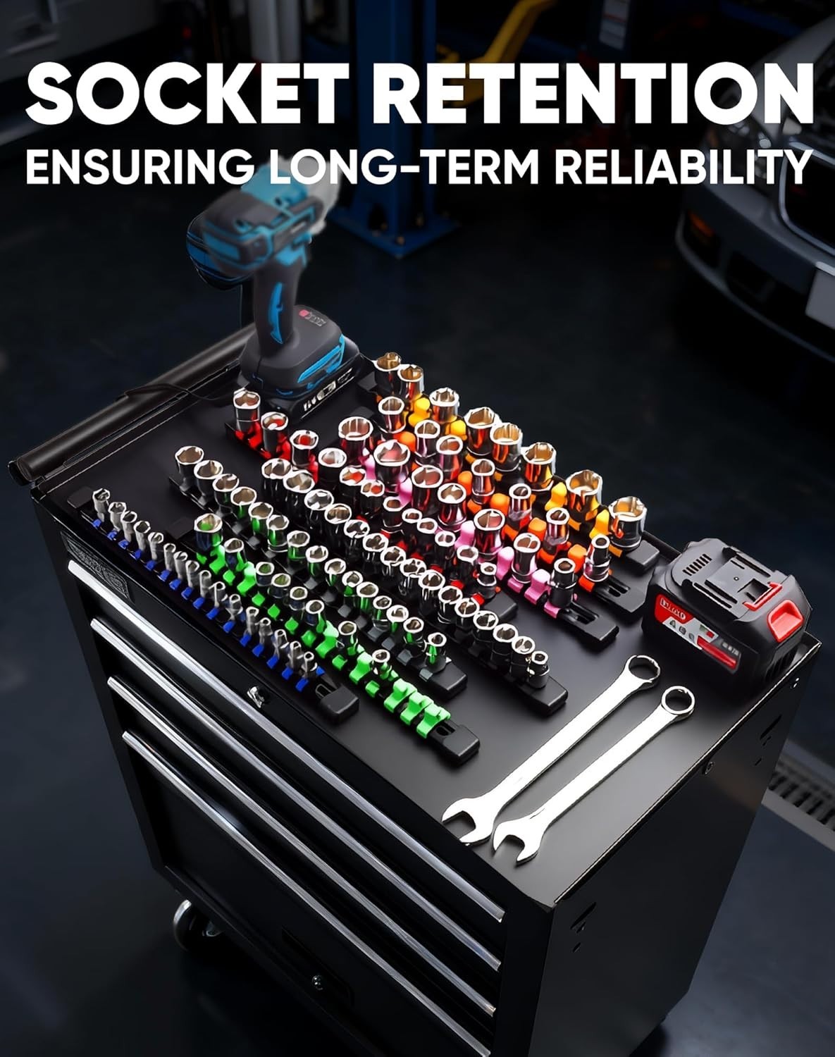 Lightweight Socket Organizer, 129 Socket Capacity