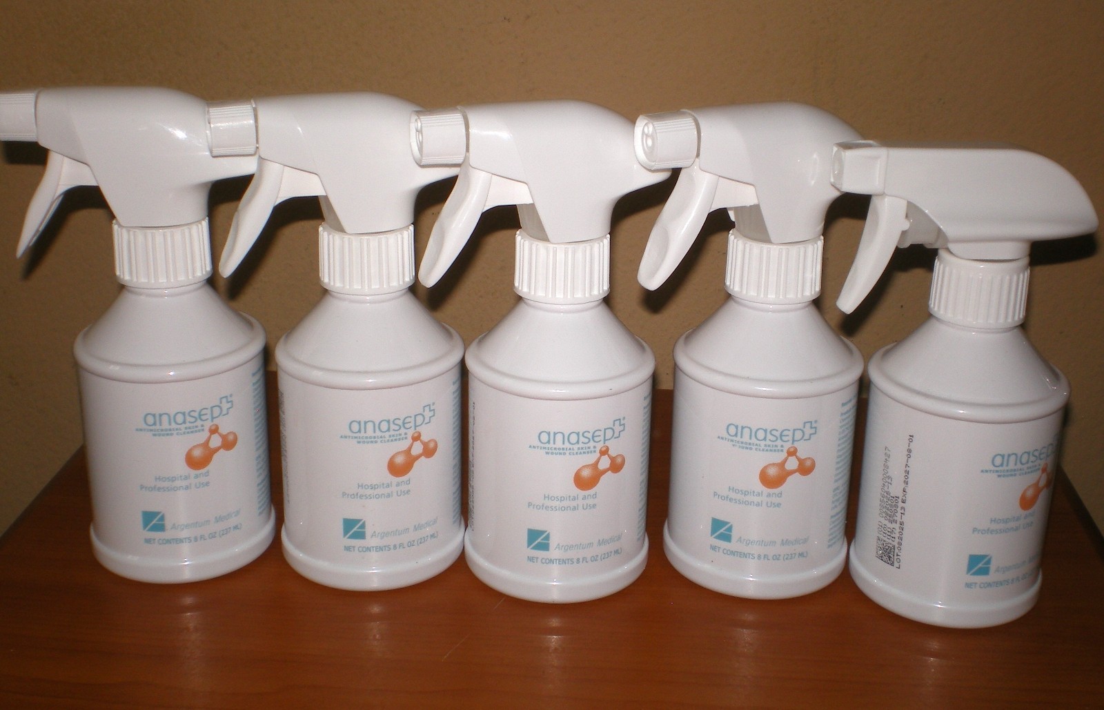 Lot of 5 Bottles ANASEPT Wound Cleanser 8 oz. Spray Bottle by Anacapa ~  02/2027