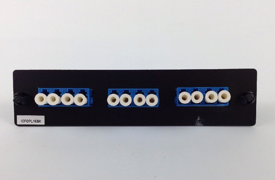 ICC ICFOPL 16 BK ADAPTER PANEL 3 QUAD LC, 12F, BLUE, SM FREE SHIPPING