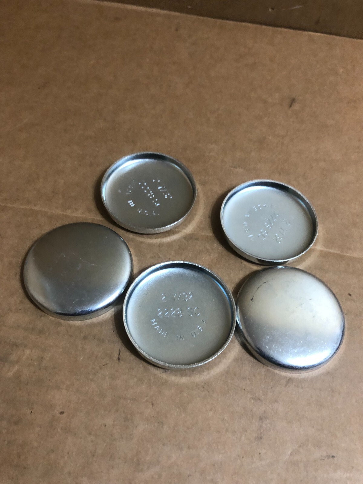 5x LOT 2-7/32" Steel Shallow Engine Expansion Plug Cup Freeze Out Plugs