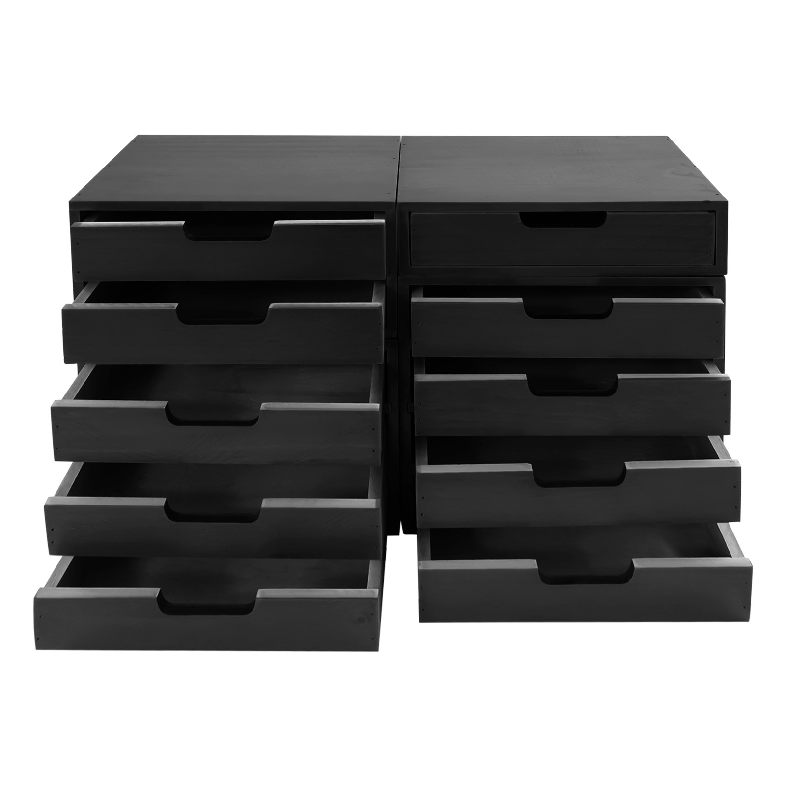 10*Drawers Cabinet Desktop Storage Organizer Desktop Wood Stackable Drawer Rack