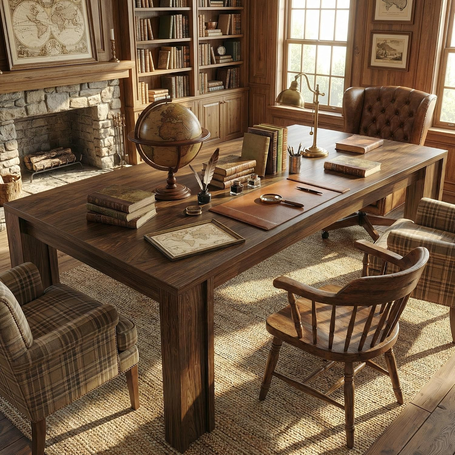 71" Long Dining Table for 6-8, Farmhouse Rectangular Wood Kitchen Table with Wid